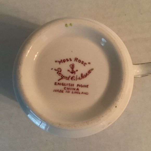 Royal Chelsea Bone China Teacup & Saucer Moss Ross - Picture 5 of 13